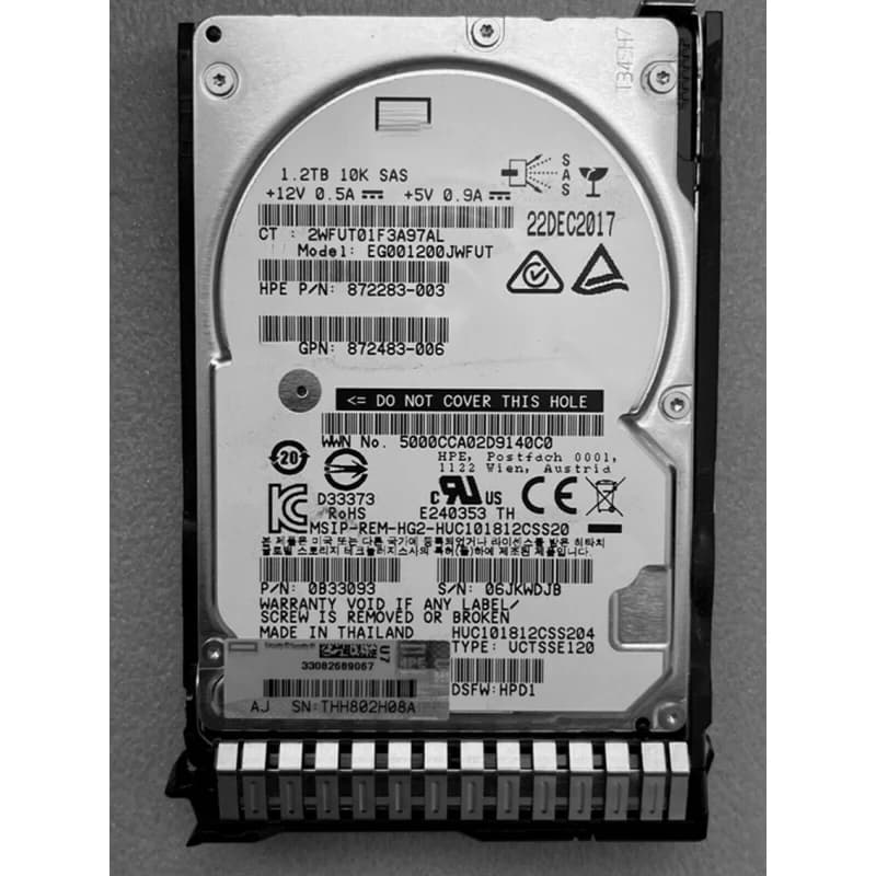 A+ for HP HPE 872737-001 872283-003 1.2TB 12G SAS 10K SFF 2.5" SC W/Caddy 0 hours