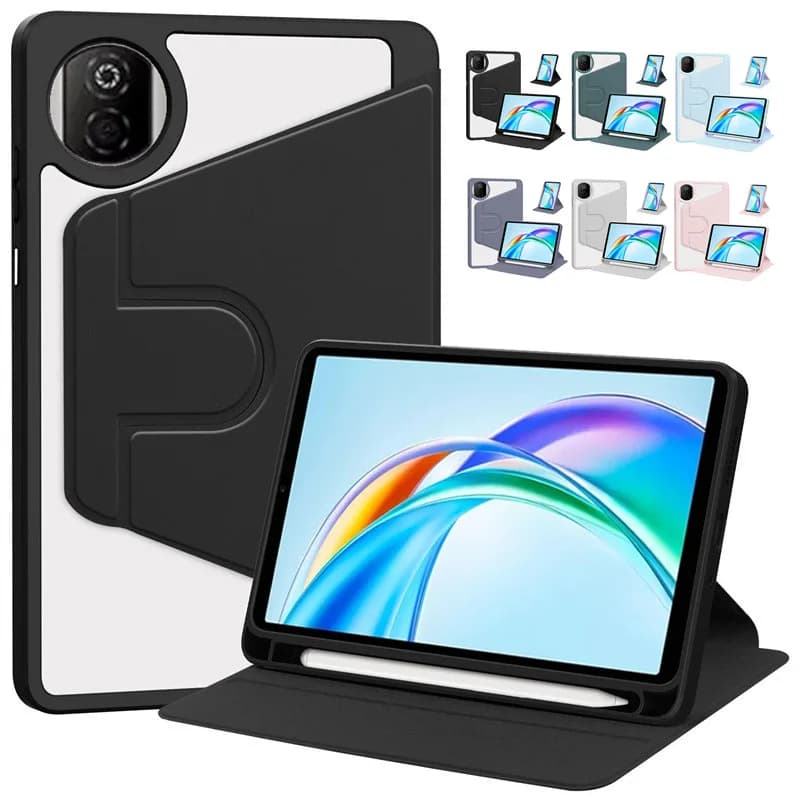 Per Huawei Honor Pad X7 8.7 pollici 2025 Custodia in acrilico Supporto rotante Trasparente posteriore funda JMS-W09/JMS-L09 8.7 "Cover con penna slo