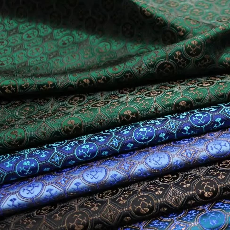 Handmade Chinese Style Decorative Jacquard Woven Brocade Silk Antique Fabric for Home Decor