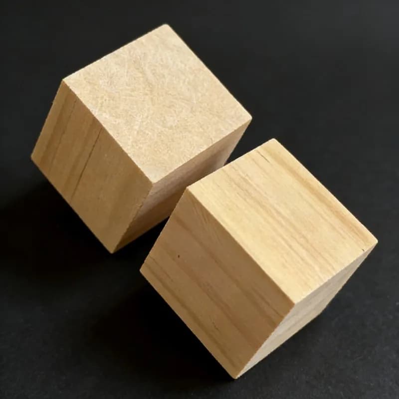 14 blocchetti di legno non finiti da 3,5x3,5 cm, per timbri, dadi e lavori fai da te