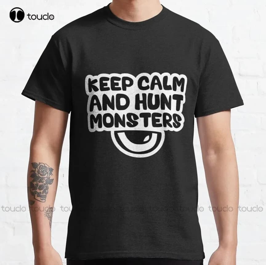 Keep Calm And Hunt Monsters T-shirt classica Camicia da golf Personalizzata Aldult Teen T-shirt con stampa digitale unisex Xs-5XL Regalo personalizzato