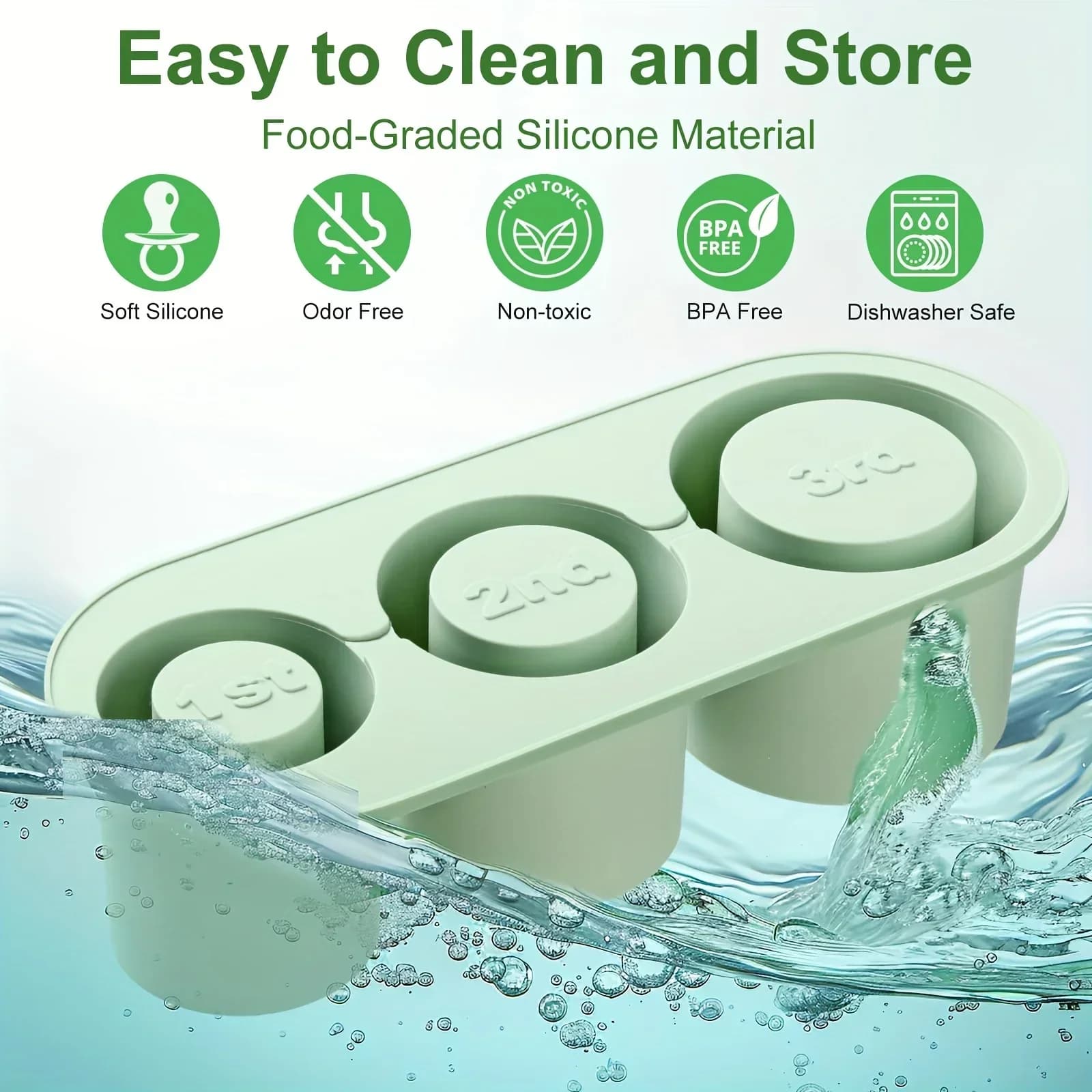 Stampo per Cubetti di Ghiaccio per Bicchieri da 30-40 Oz, 3 Stampi in Silicone a Cilindro Cavo con Coperchio, Congelamento Rapido e Facile Rilascio per Bicchieri Tumbler