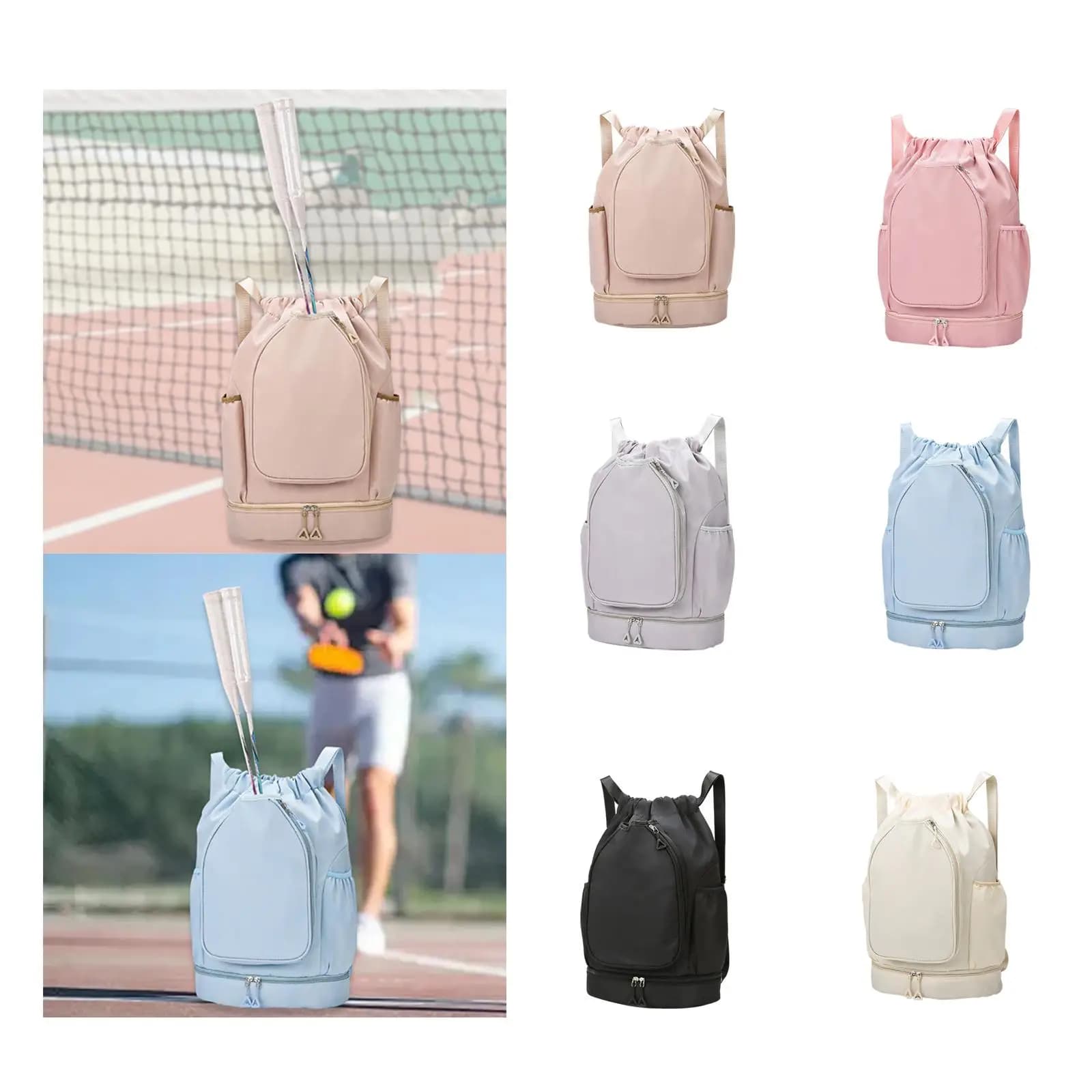 Tennis Backpack Sports bag with drawstring Backpack Creative portable waterproof shoulder bag for outdoor activities Gym