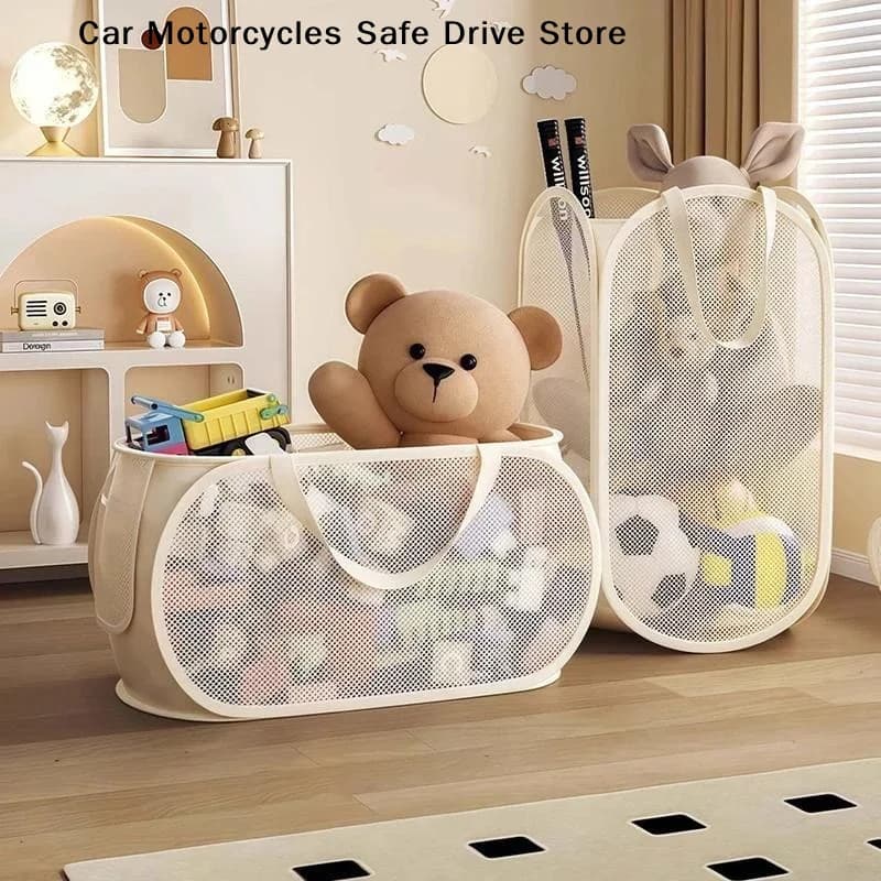 Multifunctional Children's Toys Storage Basket Large Capacity Laundry Basket Children's Dolls Breathable Storage Basket Mesh Bag