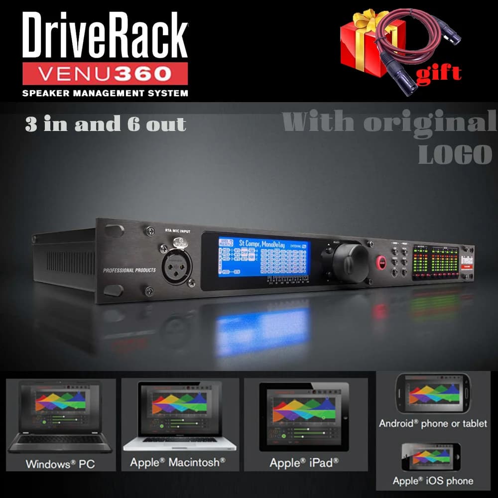 VENU360 Audio Processor Stage Pro at 3 inputs and 6 outputs Original software Rack audio driver Full speaker management system