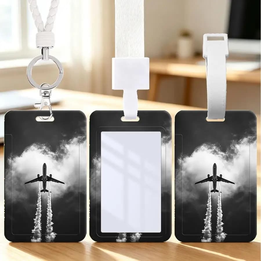 card holder 1pc Multi functional Student Bus ID Card Nurse Badge Card Protective Cover Luggage tag Lanyard cable tie Aircraft
