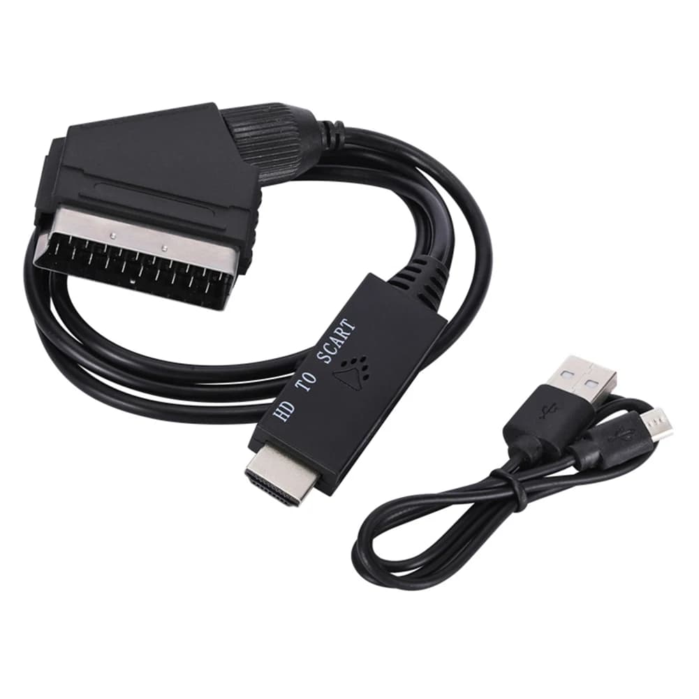 1-5 pcs compatible HDMI to Scart HDMI compatible output input Scart Audio cable adapter Low power consumption