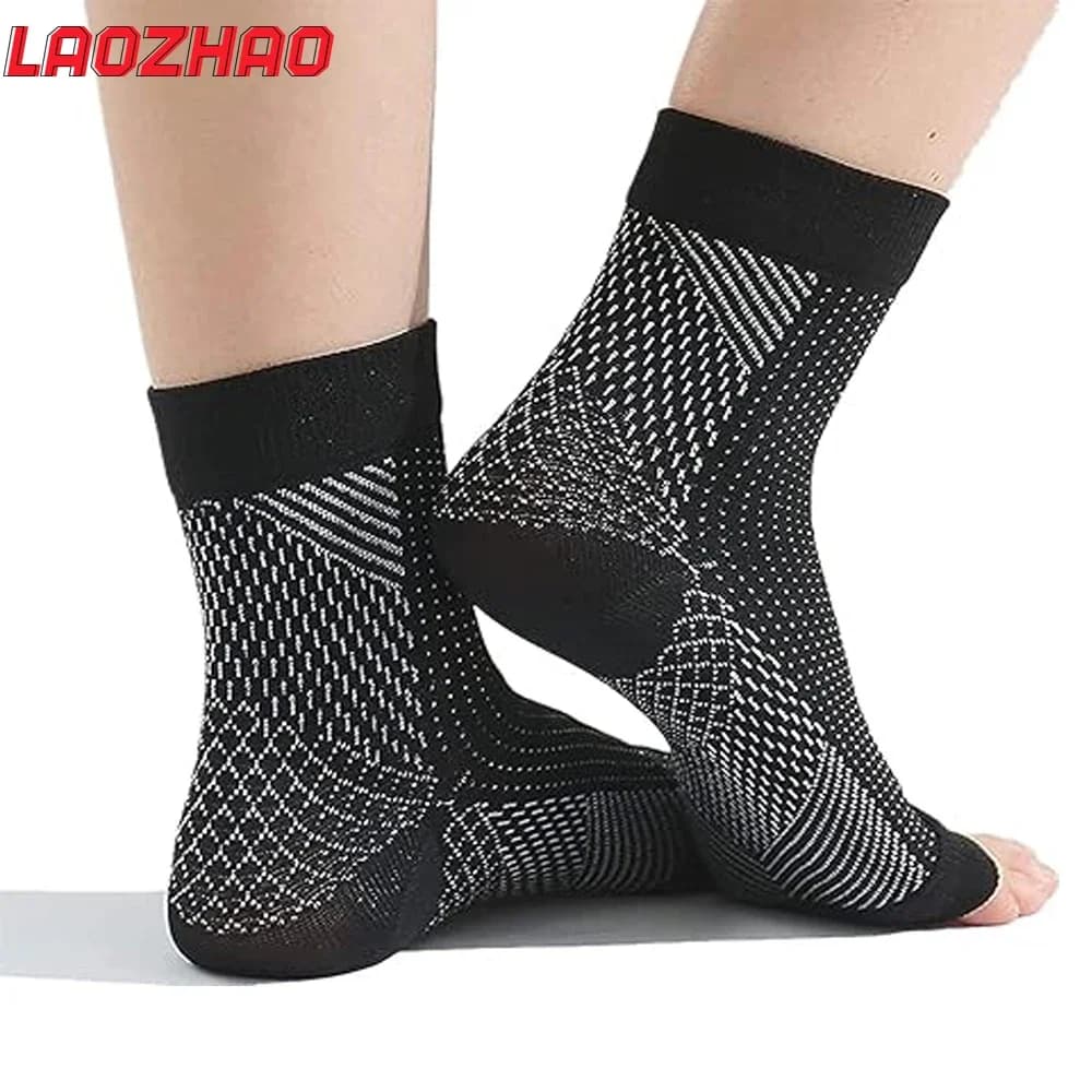 1 paio di calzini per neuropatia per donna uomo, calzini per fascite plantare, manica di compressione per caviglia, calzini per caviglia per supporto per caviglia e piedi