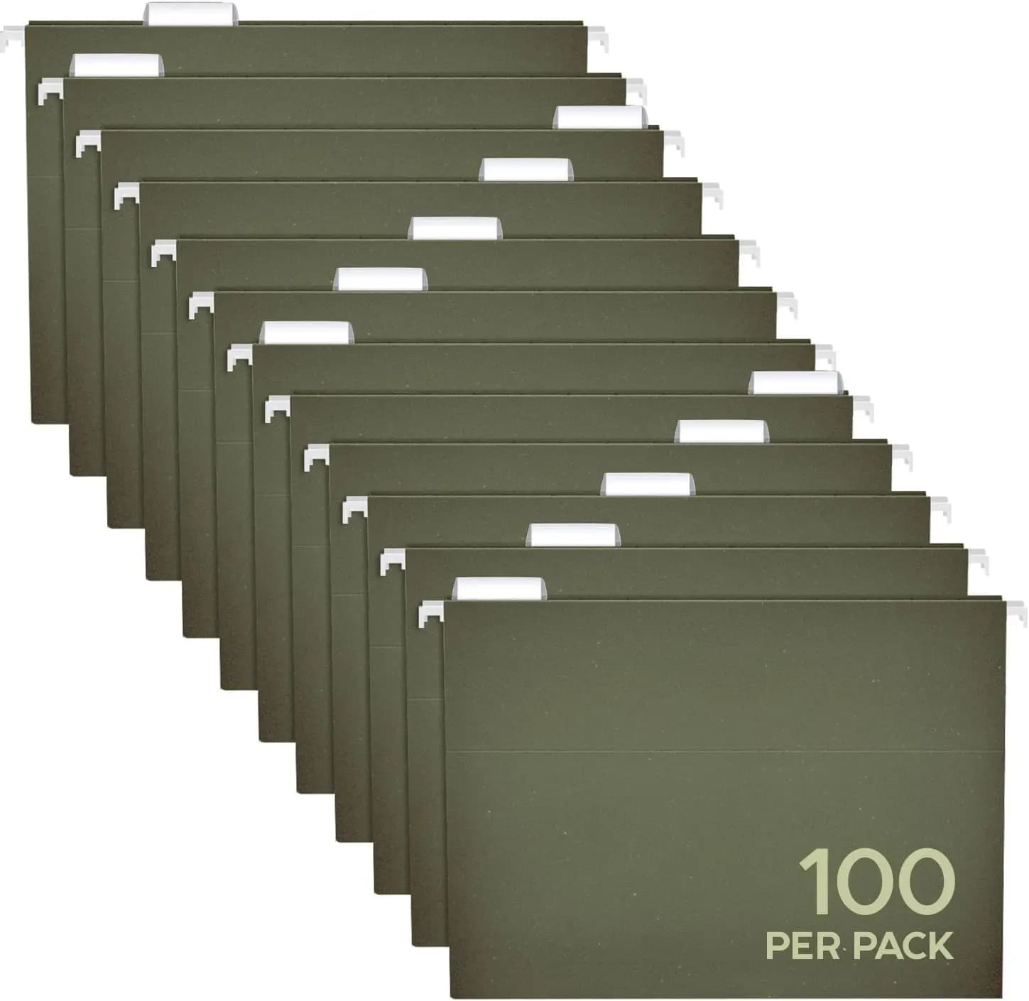 Cartelle Portadocumenti Formato Letter - Confezione da 100 con Linguette Regolabili, Cartelle Verdi 8,5x11 Pollici