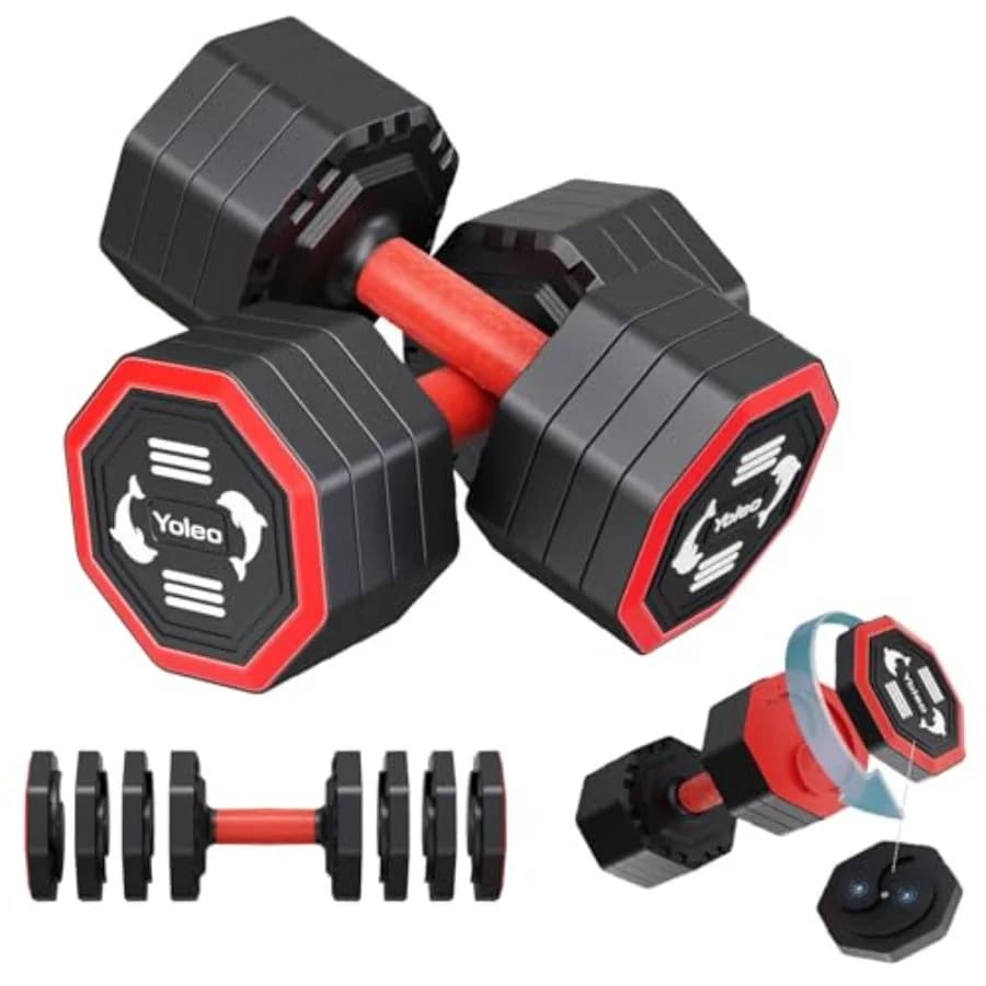 Adjustable 4 in 1 Manubri Set for Home Training, Tai Chi Premium Style Equipment with Adjustable Rotating Assembly