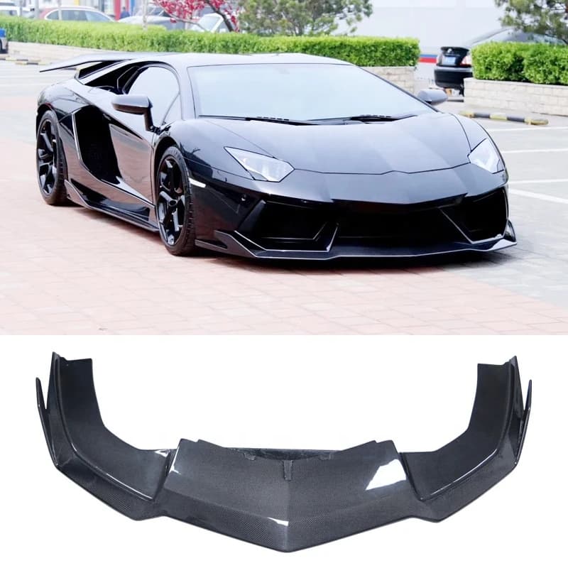 Carbon Fiber RZ Style Front Bumper Lip Diffuser Cover Trim Car Exterior Upgrade Set