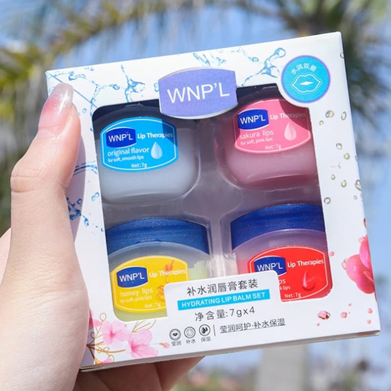 Pack of 4 lip masks for fruit taste, long lasting moisturizing, suitable for all skin types, moisturizing and moisturizing