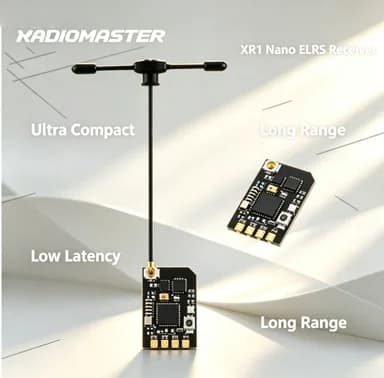 Ricevitore Radiomaster XR1 Nano ELRS 2.4GHz Ultra Compatto a Lungo Raggio e Bassa Latenza per Droni FPV da Corsa e Freestyle