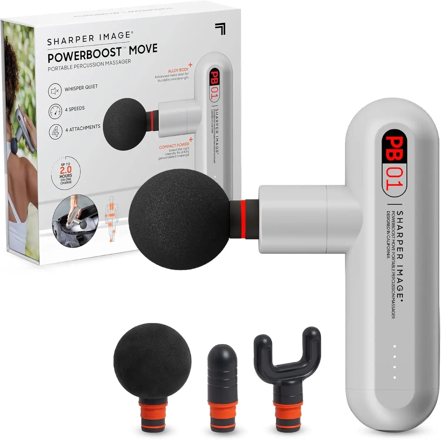 Portable Percussion Massage Gun with 4 Adjustable Accessories and Speed, Suitable for Lift from Pain on All Body