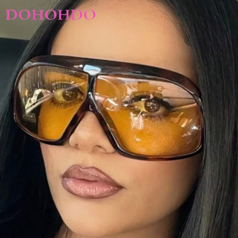 DOHOHDO 2026 Occhiali da sole pilota oversize alla moda, montatura grande, personalizzati, divertenti, da uomo e da donna, stile hip hop