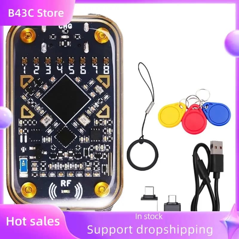 B14C Camaleonte Ultra Smart Card Emulatore Lettore di chip intelligente RFID + 3XCUID Portachiavi 125Khz 13,56Mhz Decodifica scheda Duplicatore NFC