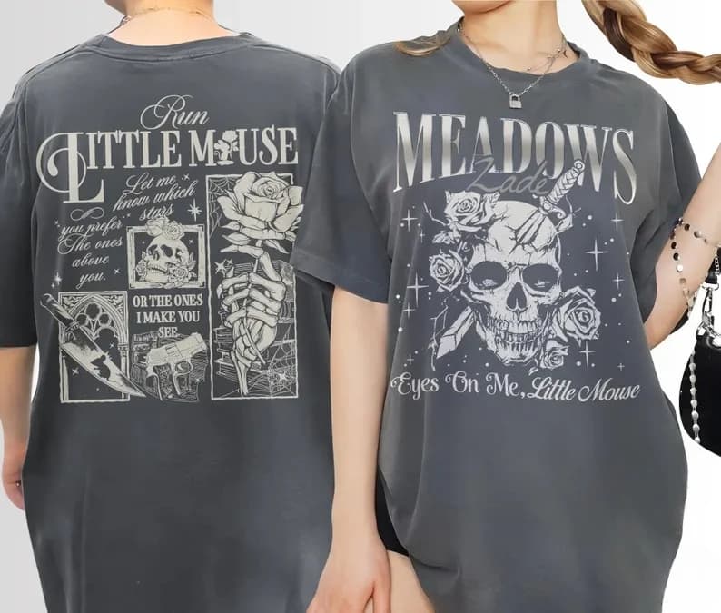 Vintage Donna Zade Meadows T-shirt da uomo T-shirt in cotone oversize Casual Harajuku Summer Skull Rose Dark Romance Book Lover's Top