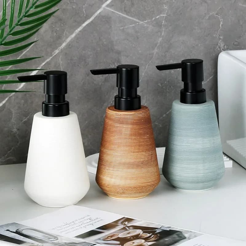Bottiglia per lozione in ceramica Bottiglia semplice per pressa disinfettante per le mani Bottiglie separate di forniture per il bagno Dispenser per shampoo per doccia