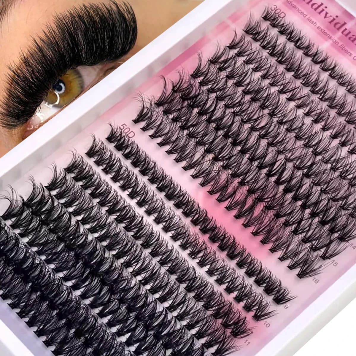 16rows 3D Mink Eyelashes Eyelash Extension Natural Individual False Lashes Russian Volume Lash Makeup Cilia Cili