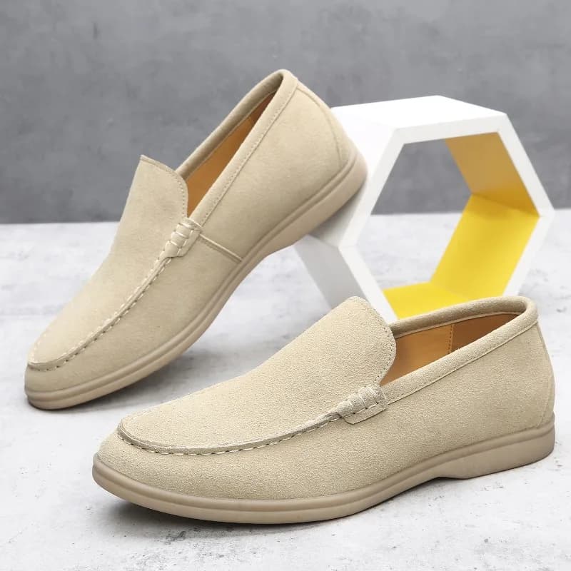 Mocassini da Uomo Traspiranti Effetto Scamosciato, Leggeri e di Stile Maturato, Multicolore, per Guida e Uso Quotidiano, Scarpe Casual