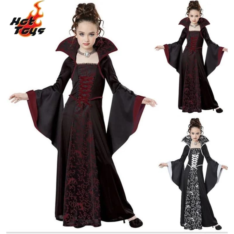 Costume di Halloween per bambini Halloween Fantasy Vampire Costume ragazze strega Cosplay abbigliamento da spettacolo per bambini per la festa