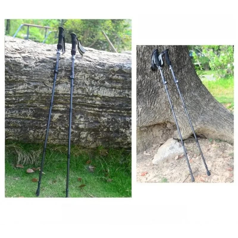 3K Carbon Fiber Trekking Sticks – Adjustable Folding Trekking Sticks with External Lock, Light Telescopic Walking Staff