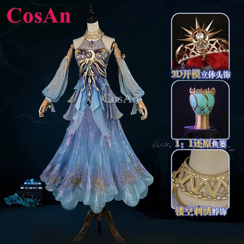 CosAn Game Identity V Grace/Naiad Cosplay Costumes The Weeping Goddess Sweet Elegant Dress Halloween Party Role Play Clothing