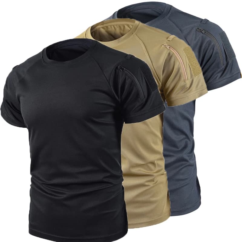T-shirt da uomo estiva ad asciugatura rapida Pullerover O-Collo con risvolto T-shirt da campeggio traspirante Trekking Escursionismo Arrampicata T-shirt sportiva ad asciugatura rapida M-4XL