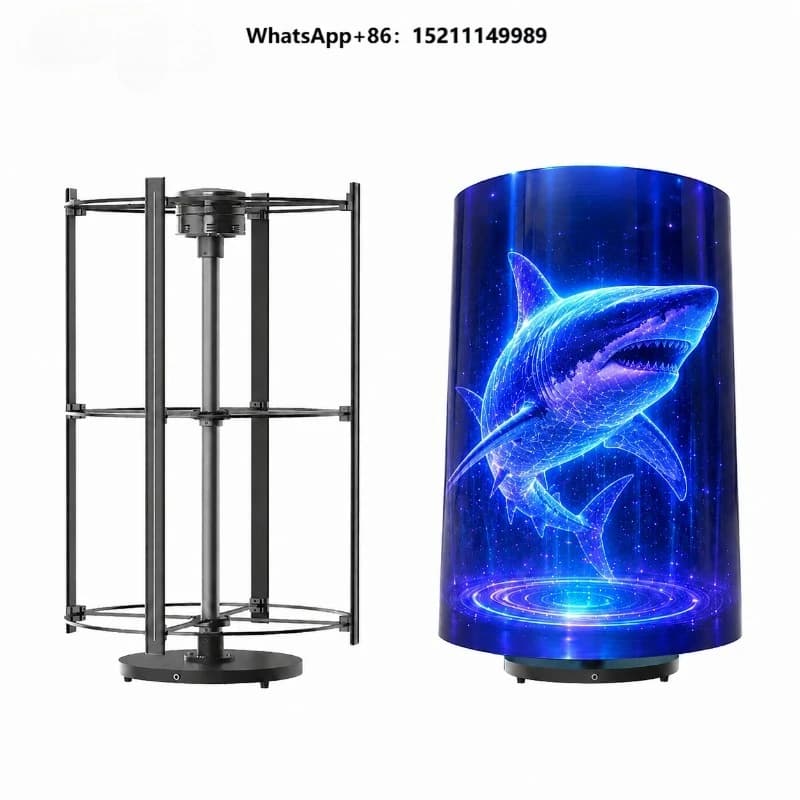 75 Inch 360 Panoramic 3D Hologram Column Projector Cylinder Indoor OEM Advertising Display WiFi App Bluetooth Sound Smart Screen