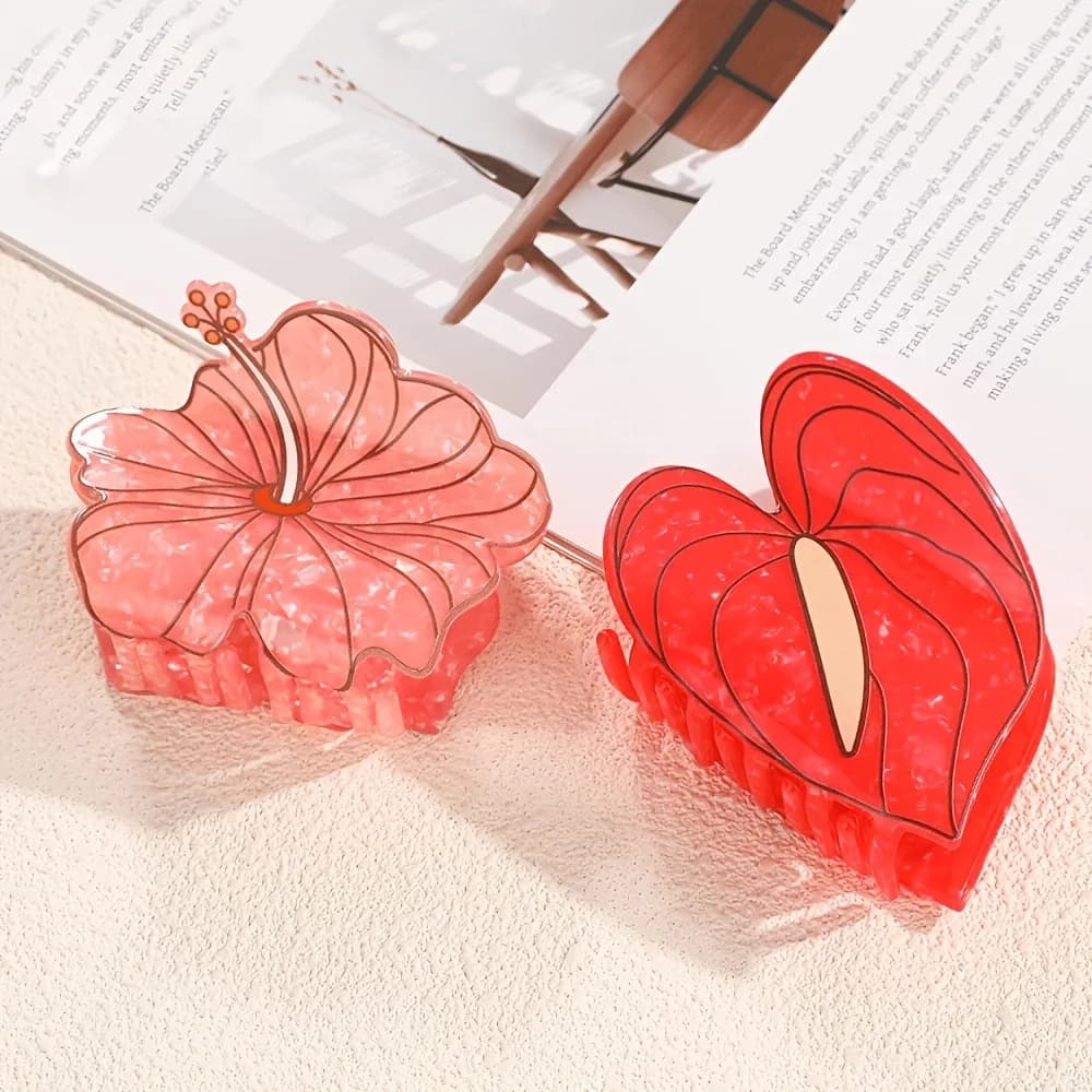 Beautiful Flower Series Hair Claws Claw Clip INS Trendy Hair Clips Hair Accessories for Women Girls