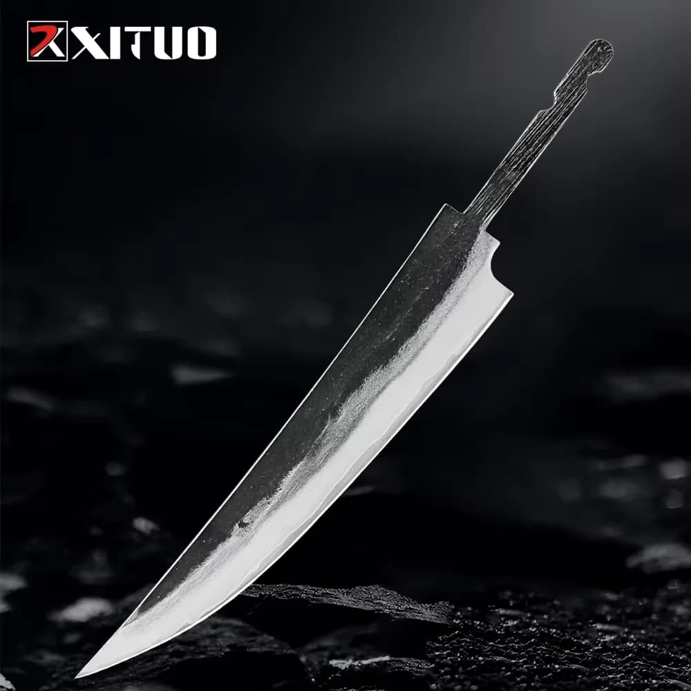 Multipurpose kitchen knife made by hand forged 3 layers composite steel 9CR18 core blank blade knife sharp fruit knife for the production of DIY materials