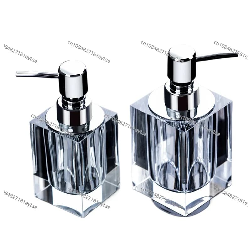 Dispenser di Sapone Liquido in Vetro Cristallo Trasparente, Design Creativo Europeo a Pressione per Hotel, Bottiglia per Sapone e Lozione LD85