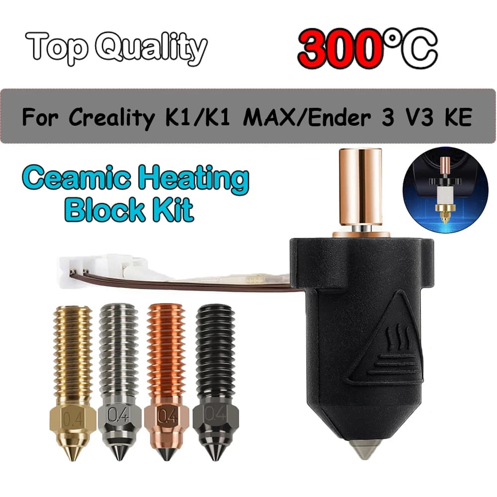 Kit Hotend Aggiornato con Blocco Riscaldante in Ceramica 300 ° Parti di ricambio per stampanti 3D Creality K1, K1 MAX, Ender 3 V3, KE