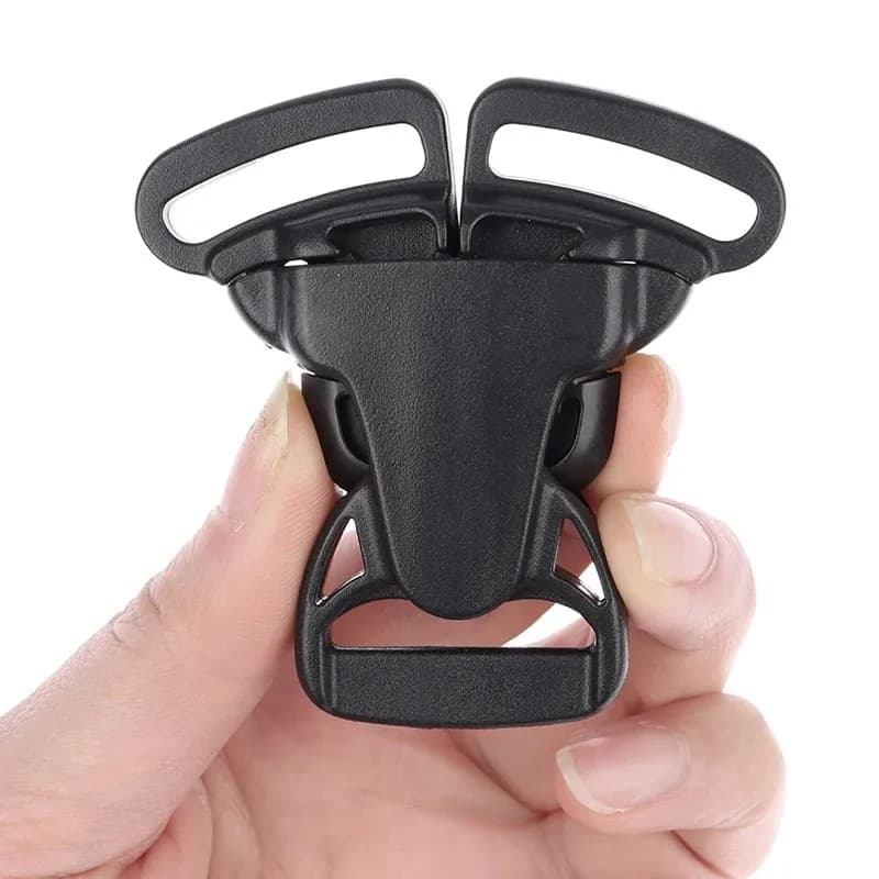 Zaino con fibbia a sgancio laterale a tre punti a 3 vie, accessorio per marsupio nero in plastica rapida, borsa per seggiolino auto