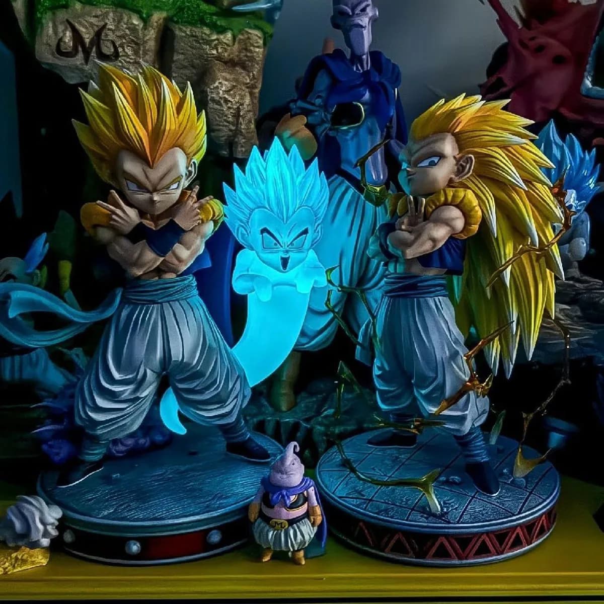 Dragon Ball Z Figure Super Saiyan Gotenks Anime Figurine Ghost Squad Modello Statua Collezione di bambole Decorazione Giocattoli per bambini Regalo
