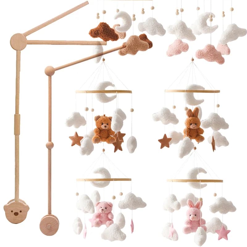 Culla per bambini Letto mobile Campana Giocattoli Sonaglio musicale Giocattoli educativi Campana per letto Staffa per campana per letto mobile per neonato Supporto per giocattoli appesi per bambini