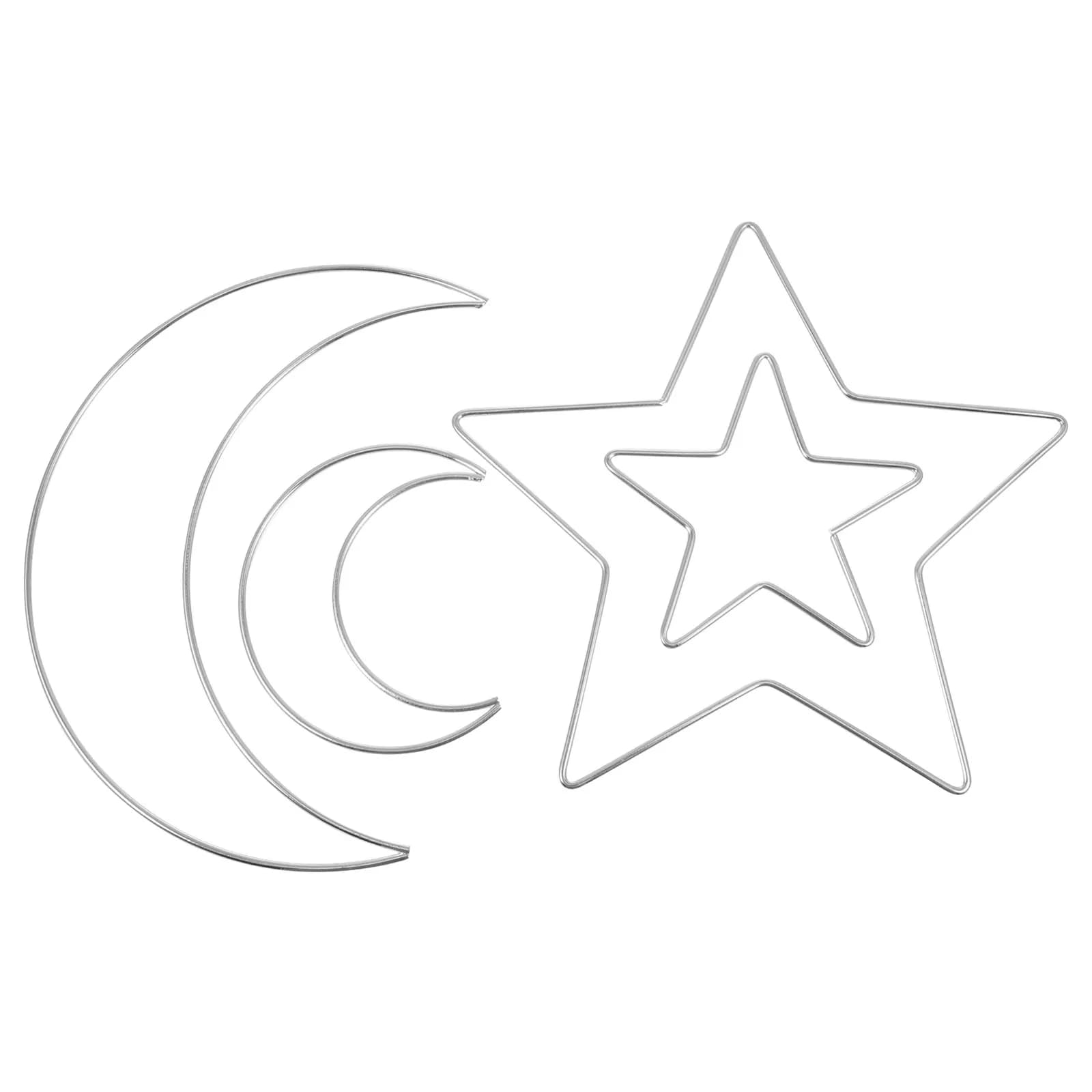 4Pcs High Quality Iron Circles Star Moon Pattern for DIY Wreath Crafting Christmas Fireplace Wall Decor Dream Catcher Frame