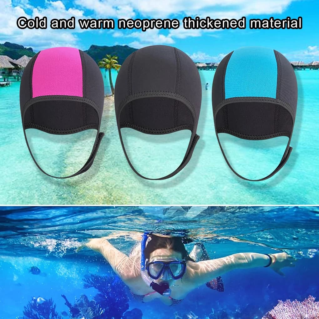Neoprene Swim Thermal Hood Cap Ear Hat Swimwear Equipment Canoeing Warm diving cap uomini e donne cuffie da nuoto