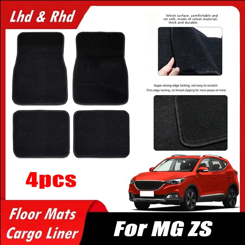 4pcs Car Floor Mats All-Weather Easy To Clean Durable Anti-Slip Interior Protection Floor Liners For MG ZS Accessories