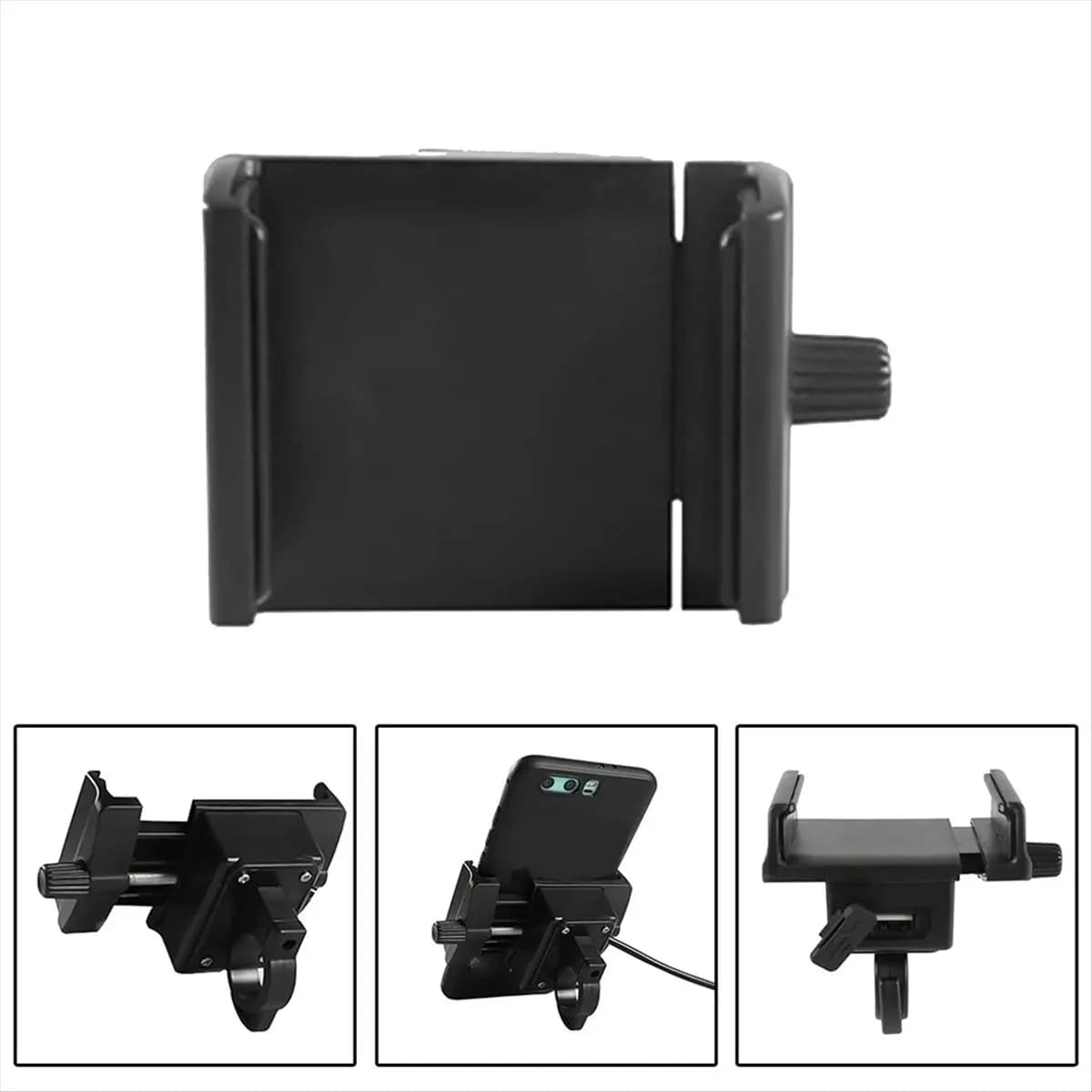AU47-48V Phone Charger Electric Bicycle Mount Adjustable Width Stand Max Phone Size 95mm Motorbike Riding Easy to Install