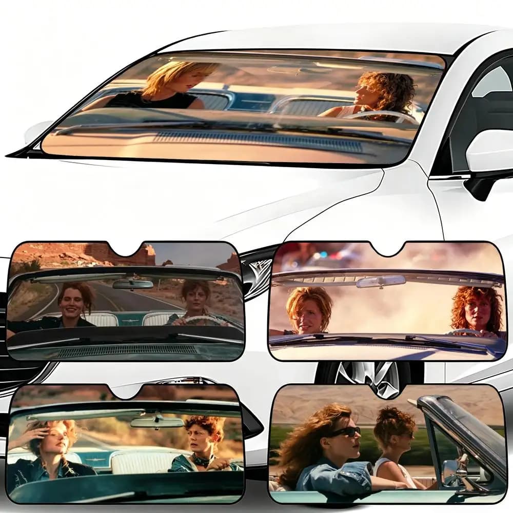 Parasole per Auto Pieghevole Thelma & Louise, Protezione Solare per Parabrezza, Copertura Anti-UV