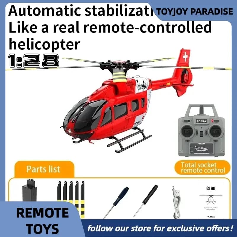 Elicottero Telecomandato C190, Modello Elettrico RC con Motore Brushless a Altitudine Fissa e Flusso Ottico, Giocattolo da Esterno, Ottima Idea Regalo