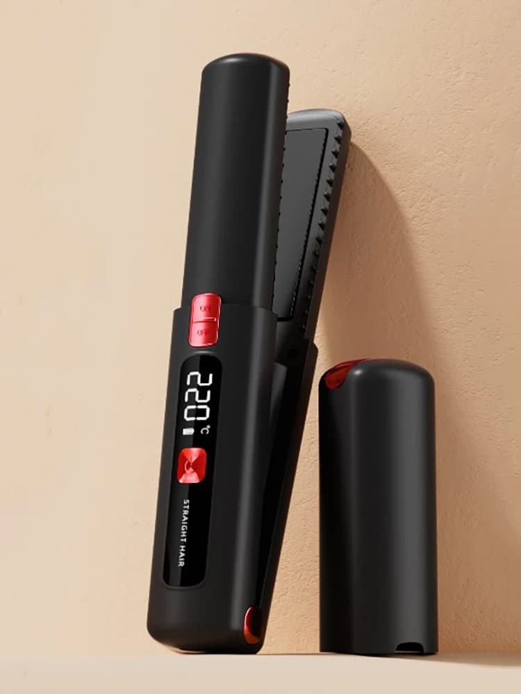 Wireless hair plate Clip for portable straight plate for double purpose with negative ions, soft and variable shape