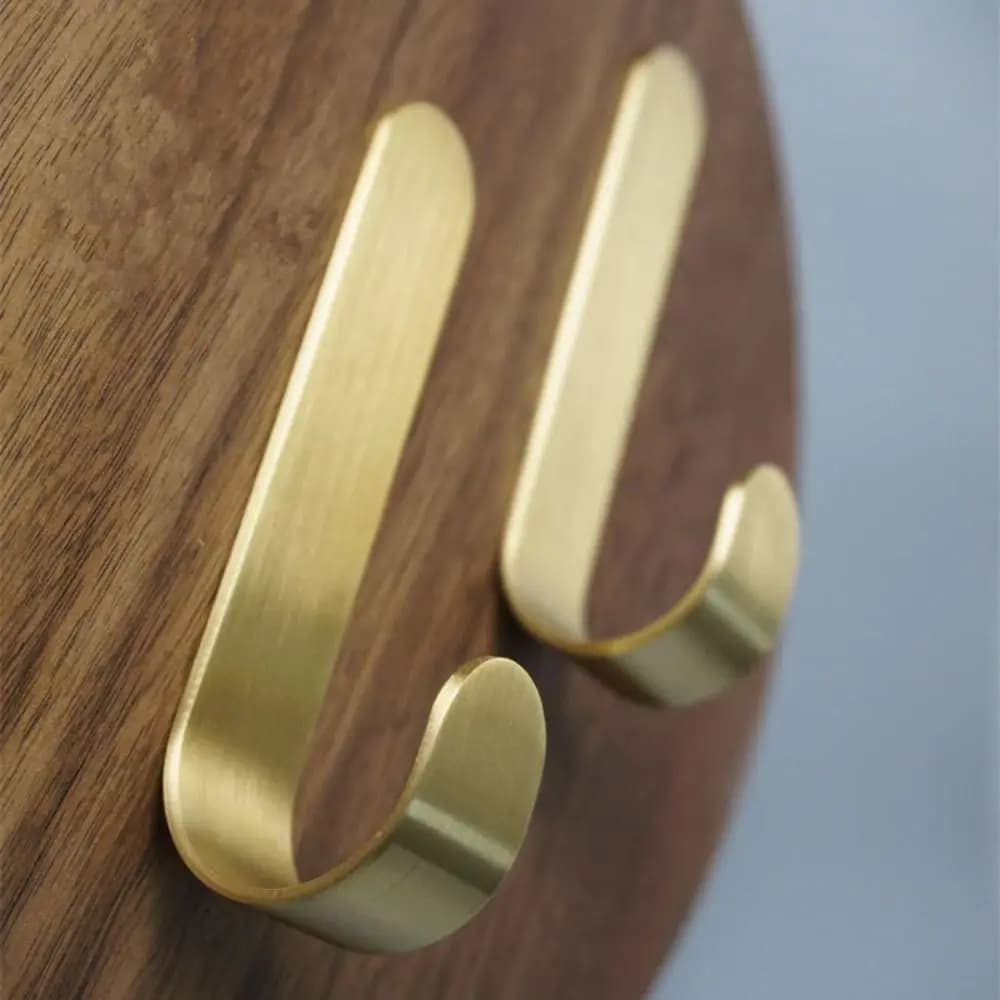 Gancio da parete in ottone ganci autoadesivi in ottone chiave dietro la porta appendiabiti gancio portasciugamani a forma di J accessori da cucina per il bagno