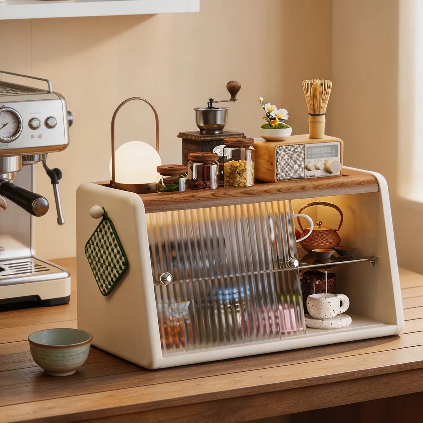 YFY Coffee Tools Storage Shelf Desktop Multi-layer Finishing Shelf Coffee Cup Dust Rack Coffee Bean Storage Shelf