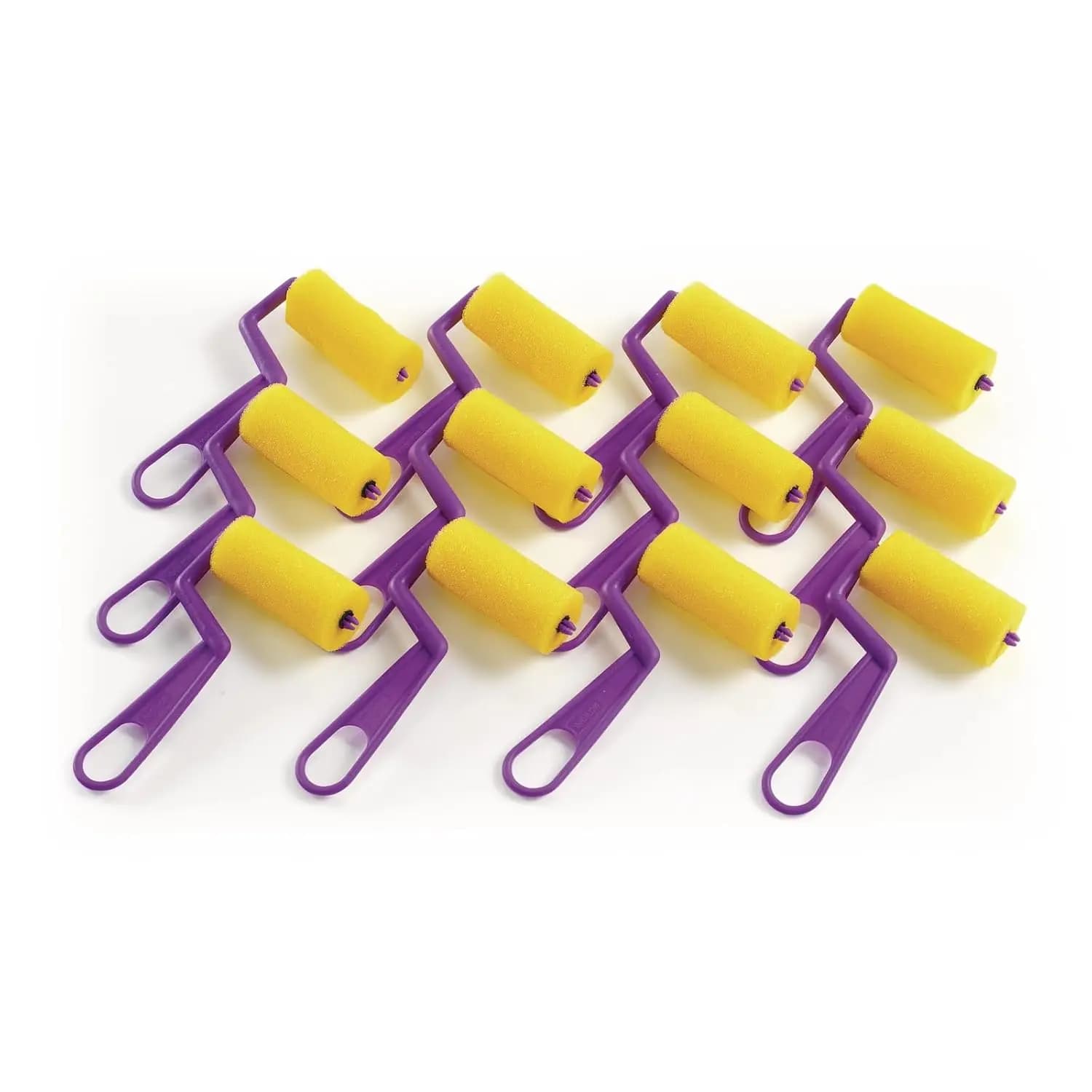 Set of Foam Rollers for Painting, Multipack for Young Artists, Painting Tools (Pack of 12)