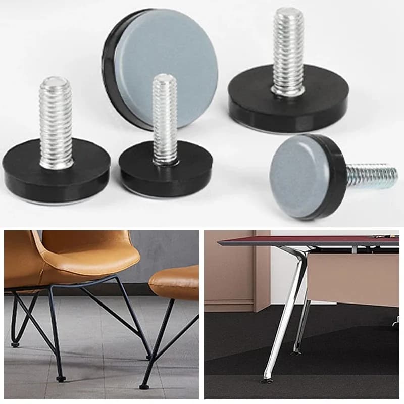 10 pz Filettatura Rotonda Livellatori M6/M8 Viti Regolabili Livellatore Mobili Glide Piedi Pad Tavolo Armadio Divano Piede Tappetino Protettivo