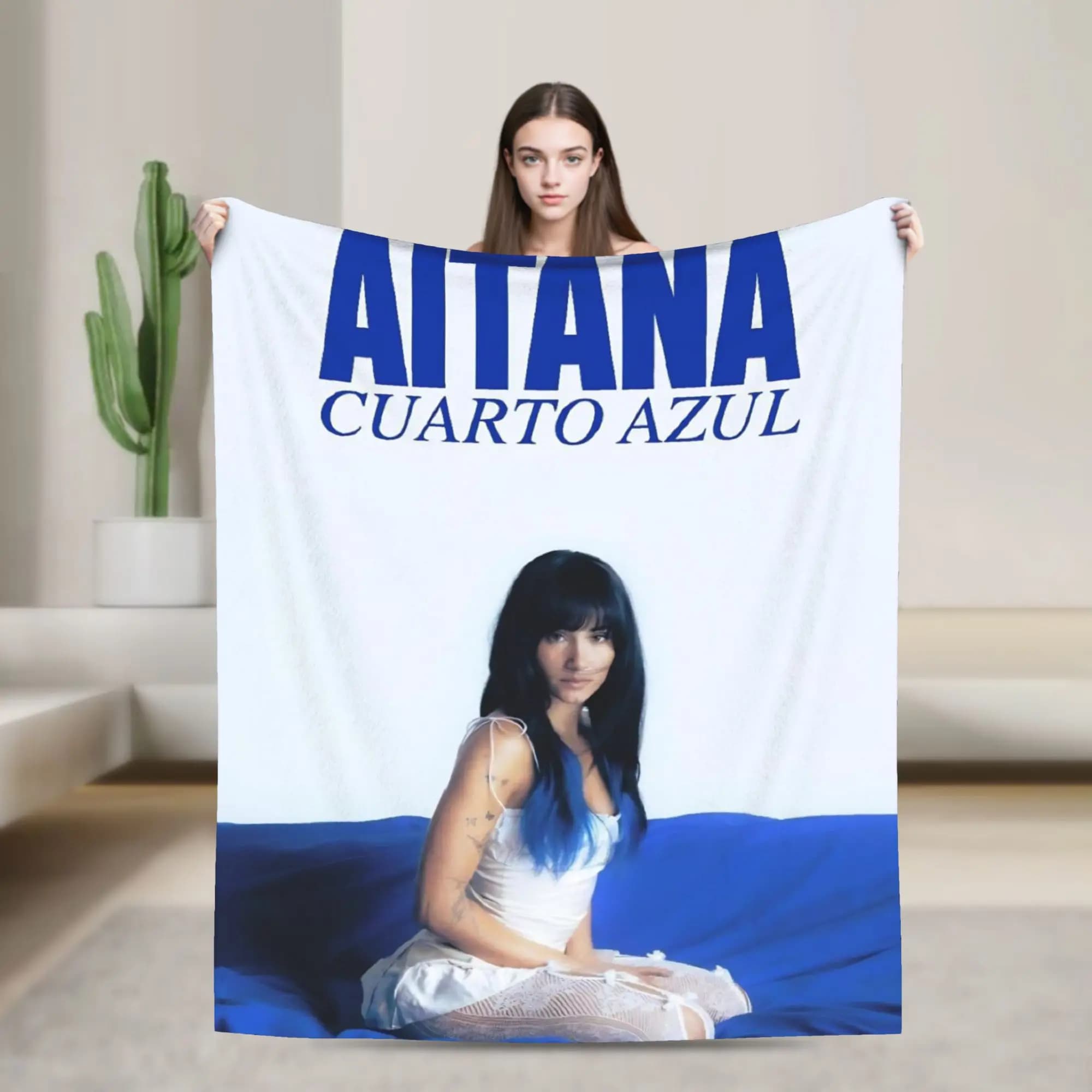 Coperta Singer Aitana Cuarto Azul Coperta multi-dimensione super morbida e calda per divano e letto