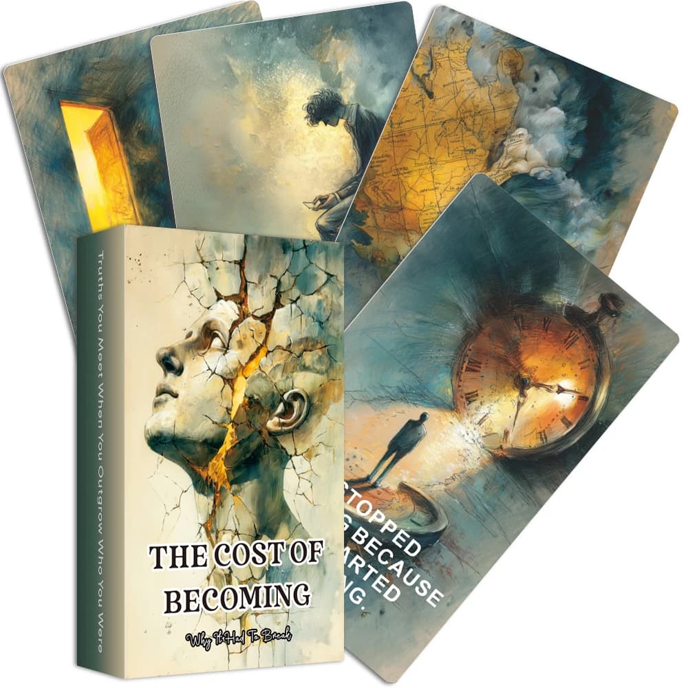 The Cost of Becoming, Mazzo di 56 Carte Oracolo Originali, Riflessione e Esplorazione Personale, Giochi di Carte, Carte dei Tarocchi, Regali, 12*7cm, 14+