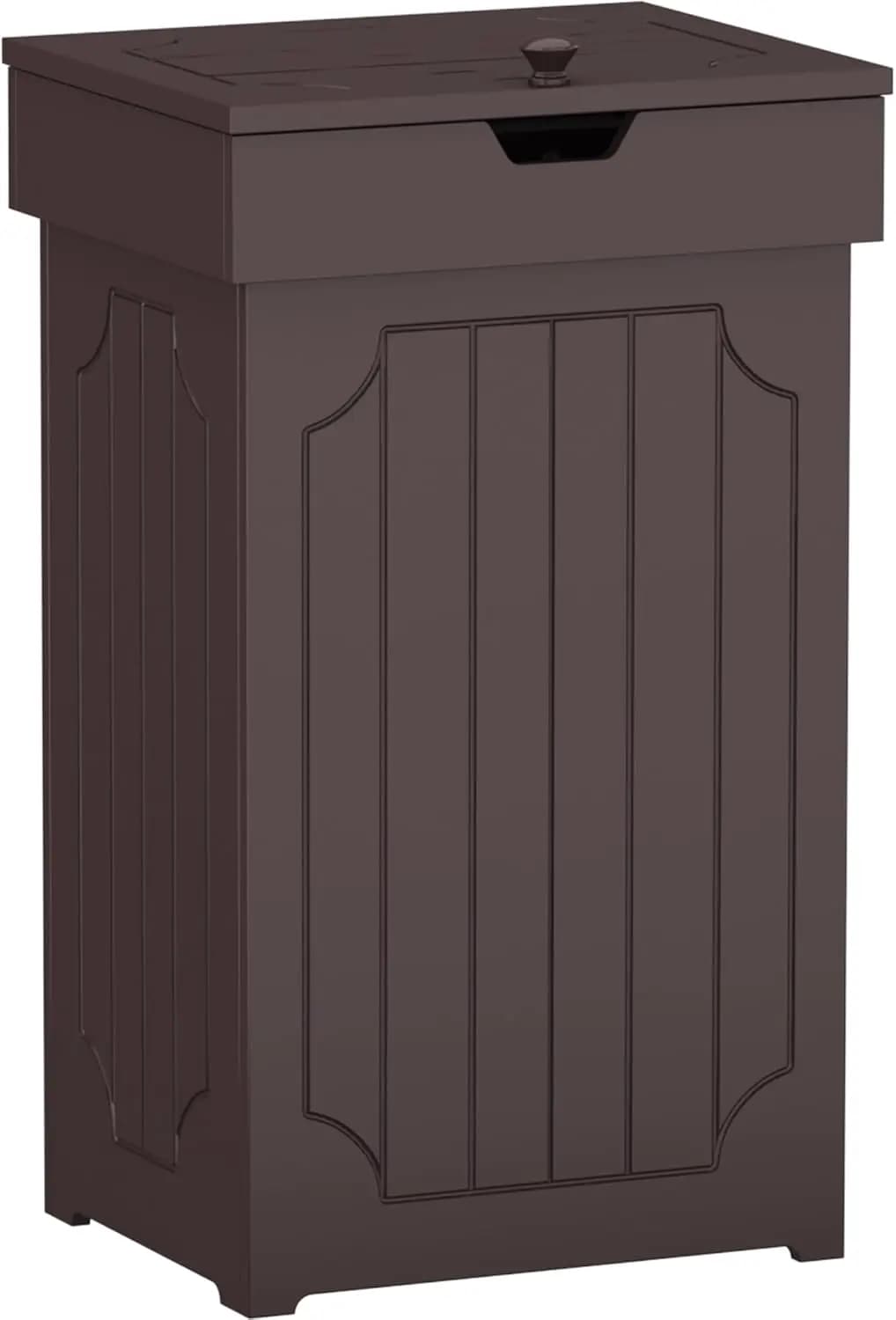 Cestino per Rifiuti da Cucina da 13 Galloni, Contenitore in Legno per Riciclaggio con Coperchio, Design Rustico a Prova di Cane per Casa